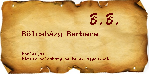 Bölcsházy Barbara névjegykártya