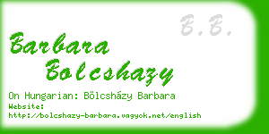 barbara bolcshazy business card